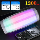 Portable Speakers Bluetooth Column Wireless Bluetooth Speaker Powerful High BoomBox Outdoor Bass HIFI TF FM Radio with LED Light
