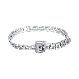 S925 Sterling Silver Bracelet Women's Light Luxury Design Watch Band Belt Buckle