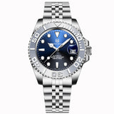 New PAGRNE DESIGN  Men Mechanical Watches Stainless Steel Sapphire Glass Automatic Watch 100m Waterproof Sports & Leisure Clock