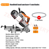 Portable 220V Electric hine Capacity Hand held Band Saw For Cutting Stainless Steel Aluminum Metal PVC Wood