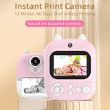 Instant Print for Kids 1080P Digital Video Camera Dual Len 2.4 Inch IPS Screen Birthday Festival Gift