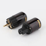Hi End Pair P-079E+C079 Gold-Plated EU Plug Ac Audio Power Cord Plugs(2Pair)
