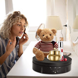 Motorized Rotating Display Stand, 360 Degree Photography Turntable with 6 PVC Backgrounds,Battery/USB Power Supply Black