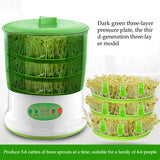 Two Layer Bean Sprouts Maker Thermostat Green Vegetable Seedg Growth Bucket Automatic Electric Sprout Bud Germinator hine