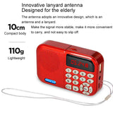 Mini FM Radio Portable Speaker MP3 Music Loud Volume Player Support Time TF Card U Disk Power-off Memory Rechargeable