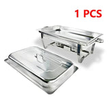 1Pcs 1/2/3 Grid Pans Rectangle Chafing Dish Stainless Steel Chafer Catering Buffet Set Food Insulated dining stove For canteen