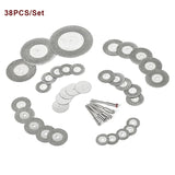 38PCS/Set Mini Circular Saw Blade Set Dia Cutting Disc Sanding Grinding Wheel for Dremel Woodworking Power Tools Accessories
