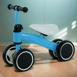 Balance Bike with Ergonomic Seat - Baby Learning Walker, 4 Wheels No Pedals, Riding Toy for First Birthday Gift