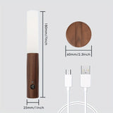 LED night light with motion sensor, rechargeable via USB, magnetic base and frosted glass screen