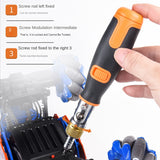 Bidirectional Ratchet Deformation Multi-Angle Special-Shaped Screwdriver 10-In-1 Screwdriver Set Orange