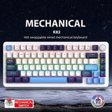 K82 Wired nical Keyboard,75% Layout ,Full Key Hot Swappable,Cool Backlight,Gamer Keyboard,For PC/Windows/