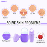 2 in 1 Set Ice Face Roller Ice Cube For Eye & Neck Reusable Facial Treatment to Tighten & Tone Skin Reduce Acne Skin Care Toools