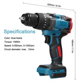 13mm High Torque Brushless Motor Cordless Drill High-power Wireless Rechargeable Hand Drills DIY Electric Power Tools