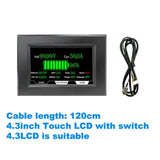 4.3 Inch LCD Display Suitable for All JK BMS Models Cable120cm with 4 Fixed Screws Smart JKBMS Accessory
