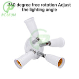 E27 screw mouth one turn multiple head lighting holder base converter DIY lamp accessories