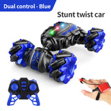 Direct twist vehicle gesture sensing music remote control double-sided light drift children's off-road stunt toy car