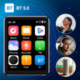 2.4-Inch High-Clear MP3 Full-Touch Screen Lossless Sound BT Player with Speaker Support Video Alarm Radio Recorder