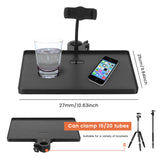 Mobile Phone Stand Microphone Shelf Clamp-On Rack Tray with Phone Clip for Music Sheet Clamp Live Streaming Holder