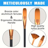 Student acrylic pen oil painting brush set, hook line, 15 pieces