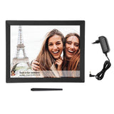 15 Inch Digital Picture Frame Smart Photo Frame Touchscreen Auto Rotate Slideshow Instant Photos Videos Sharing for Frameo APP EU Plug