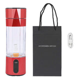 Hydrogen Water Bottle 6000 to 8000 PPB Portable Rechargeable Quick Electrolysis Hydrogen Water Ionizer for Office Travel Exercise 208ml Red