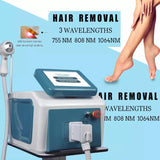 Portable 755 808 1064 Diode Laser Hair Removal Machine Skin Rejuvenation Bikini Body Hair Remover Laser Epilator High Power