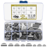 80pcs Woodruff Keys,Half Moon Keys, Half Moon Semicircle Bond Key Hardware Keyway Set,Shaft Crank Key for Mechanical Crankshaft