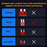 100PCS Micro 2 Blade Fuse ATR/APT Micro2 Fuse ATR/APT Blade Fuse 2A-35A Kit Replacement Fuses for Boat Truck SUV Automotive