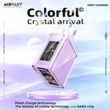 ACEFAST A45 Crystal GaN3 65W EU Fast Charging Charger For iPhone 15/14/13/12 USB C PD3.0 Quick Charge Adapter For MacBook Laptop