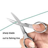 ALASICKA Carbon Steel Scissor Foldable Fishing Knot Braided Fishing Scissor Fishing Line Cutter Fishing Tackle Tool Cutting Wire