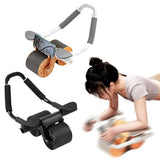 Ab Roller Wheel Automatic Rebound With Elbow Support Flat Plate Exercise Wheel Silence Abdominal Wheel Home Exercise Equipment