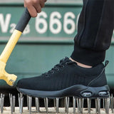 Air Cushion Working Shoes For Men Anti-Smashing Steel Toe Puncture Proof Construction Safety Shoes Sneakers Male Footwear