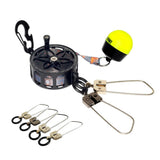 Alloy Fishing Lock Buckle with Reel Stainless Steel Live Fish Locks Belt Fishing Tackle Tools Stringer Floats Fishing Reel Pease