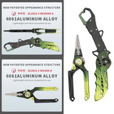Aluminium Fishing Pliers Grips Set High Quality Green Black Self-Locking Line Scissors Folding Fishing Equipments Tools