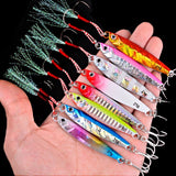 Aorace 10Pcs Super Quatity Metal Casting Jig 7g-10g-21g-28g Shore Drag Cast Jigging Spoon Fishing Lure Artificial Bait Tackle