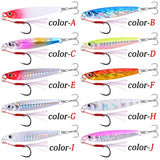 Aorace 10Pcs Super Quatity Metal Casting Jig 7g-10g-21g-28g Shore Drag Cast Jigging Spoon Fishing Lure Artificial Bait Tackle