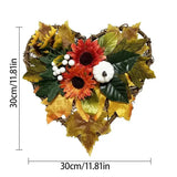 Artificial Maple Leaves Wreath Artificial Halloween Garland With Maple Leaves Maintenance-Free House Cafe Restaurant Garland For