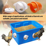 Automatic Gravity Chicken Duck Feeder Kit Rainproof Poultry Feeder For Feed Buckets Barrels Drums Troughs Reduce Spillage Mess