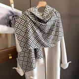 Autumn Thick Cashmere Warm Shawl Scarf Fashion Travel Pashmina Blanket Poncho Bufanda With Tassel Casual Wiinter Wraps Ehcarpe