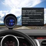 BG0009 Digital Car Truck Water Temp Gauge + Temperature Sensor Voltmeter Volt Voltage Meter 2 in 1 12V 24V Celsius Fahrenheit