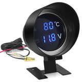 BG0009 Digital Car Truck Water Temp Gauge + Temperature Sensor Voltmeter Volt Voltage Meter 2 in 1 12V 24V Celsius Fahrenheit