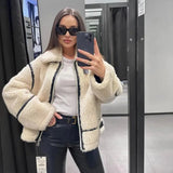 BMURHMZA Winter Women's Fashion Hot Selling New Imitation Lamb Wool Loose Thickened Cold Coat