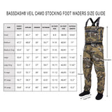 Bassdash Veil Camo Chest Stocking Foot and Boot Foot Fishing Hunting Waders for Men Breathable and Ultra Lightweight in 13 Sizes