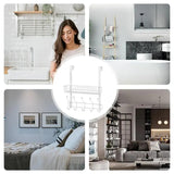 Behind Door Shelf No Drilling Door Rack With Multi Hooks Home Storage Arrangement Of Hooks For Bathroom Bedroom Living Room Stud