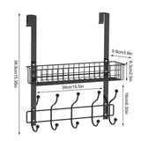 Behind Door Shelf No Drilling Door Rack With Multi Hooks Home Storage Arrangement Of Hooks For Bathroom Bedroom Living Room Stud