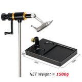 Bimoo 360° Rotation Hardened Steel Jaws Fly Tying Vise W/ Heavy Pedestal Base Jig Lure Making Tool Fishing Flies Tying Tool Kit