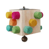 Bird Parrot Toy Natural Wooden Blocks Bird Chewing Toy Parrot Cage Bite Molar Toy Parrot Cage Colorful Hanging Decoration