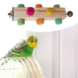 Bird Parrot Toy Natural Wooden Blocks Bird Chewing Toy Parrot Cage Bite Molar Toy Parrot Cage Colorful Hanging Decoration