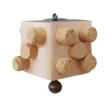 Bird Parrot Toy Natural Wooden Blocks Bird Chewing Toy Parrot Cage Bite Molar Toy Parrot Cage Colorful Hanging Decoration