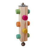Bird Parrot Toy Natural Wooden Blocks Bird Chewing Toy Parrot Cage Bite Molar Toy Parrot Cage Colorful Hanging Decoration